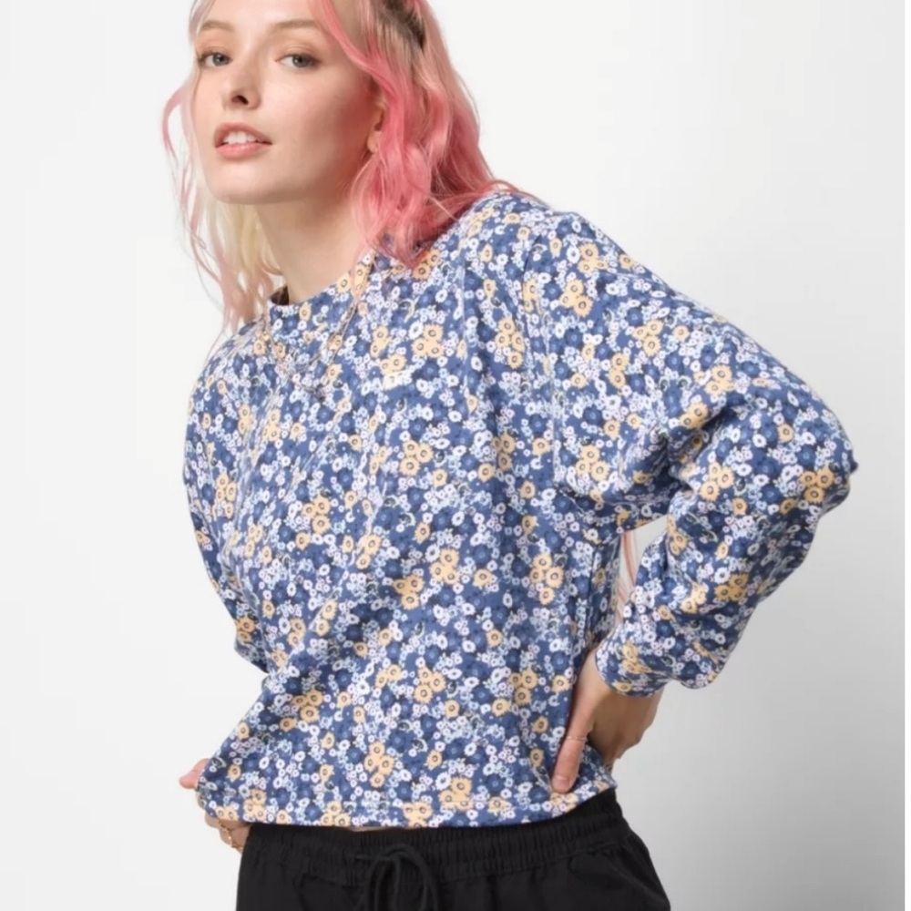 VANS Deco Ditzy Cropped Pullover Floral Sweatshirt